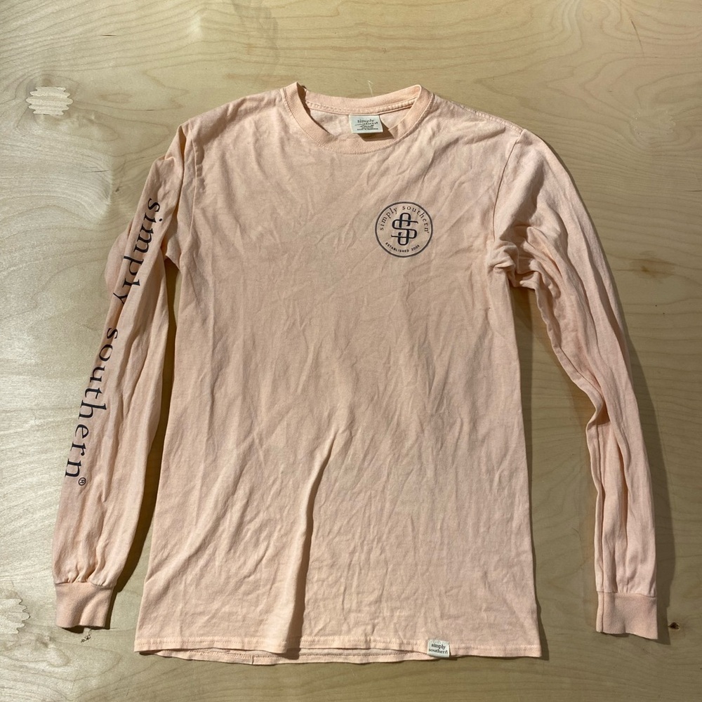 Simply Southern  Pink Long Sleeve Shirt Small (OF)
